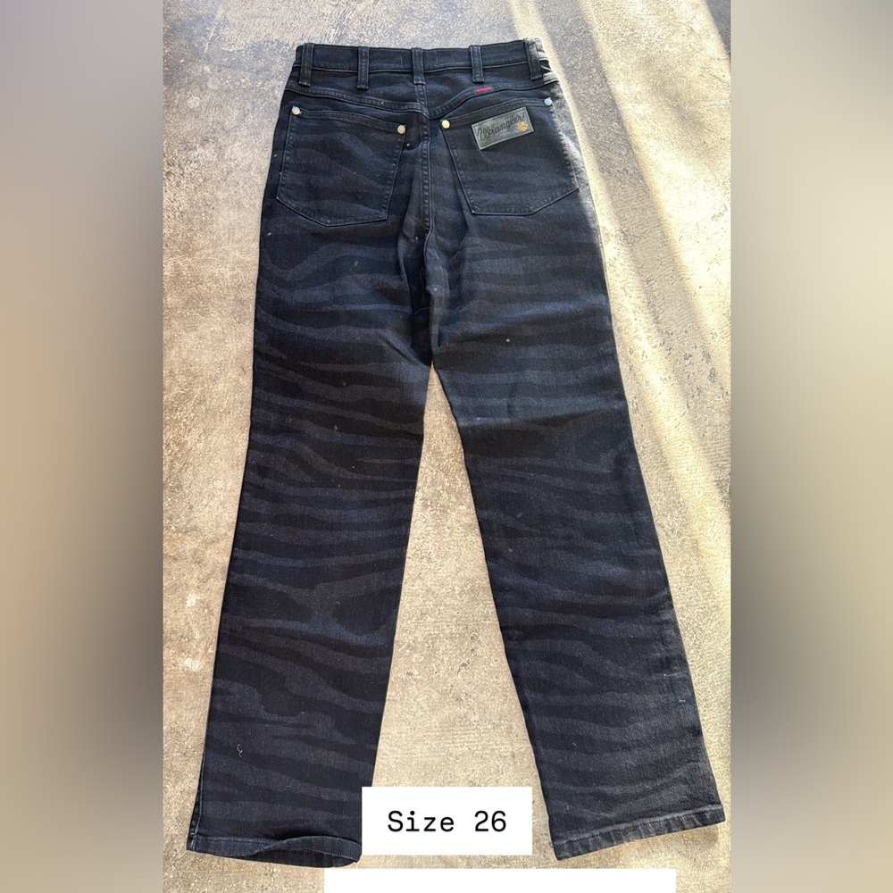 Wrangler Women's Black Tiger Stripe Zebra High Rise Jeans